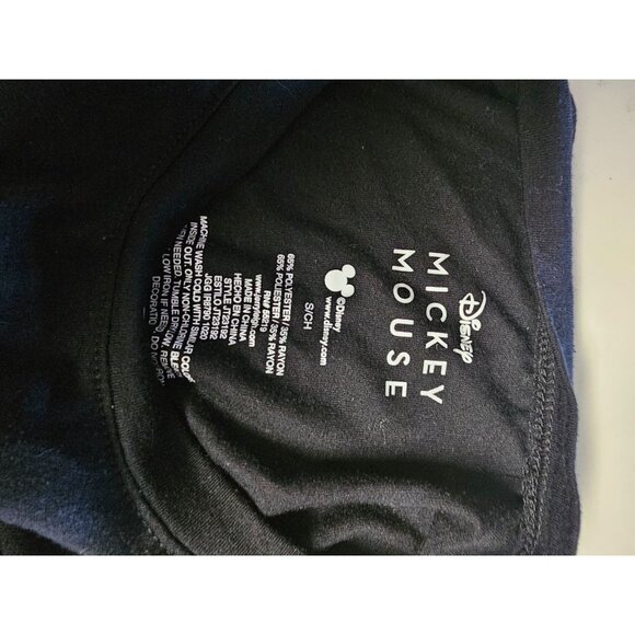 womans Disney Mickey Mouse Tee Shirt size Small Black Pocket - Picture 3 of 5